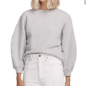 Agolde Thora Balloon Sleeve Sleeve Crewneck Sweatshirt - Gray - Small